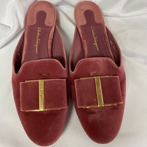 Salvatore Ferragamo Emile Vara Bow Suede Mules